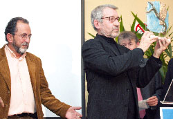 José Sacristán and Miguel Ángel Blaya, president of the Association Milana Bonita